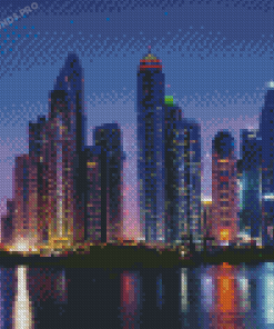 Skyline Dubai At Night Diamond Painting