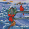 Snow Christmas Cardinals Diamond Painting