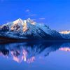 Snowy Mountains By Lake McDonald Diamond Painting