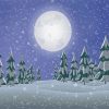 Snowy Mountains Full Moon Diamond Paintings