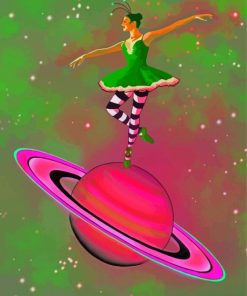 Space Ballerina Wearing Green Diamond Painting