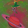 Space Ballerina Wearing Green Diamond Painting