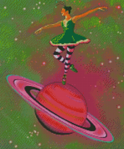 Space Ballerina Wearing Green Diamond Painting