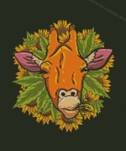 Sunflower Giraffe Diamond Painting