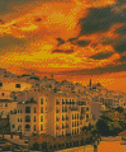 Sunset At Frigiliana Spain Diamond Painting