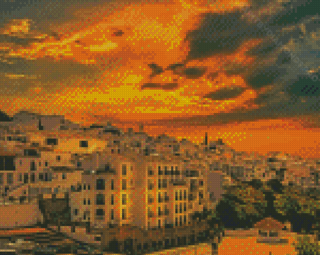 Sunset At Frigiliana Spain Diamond Painting