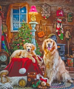 The Golden Retrievers Christmas Diamond Painting