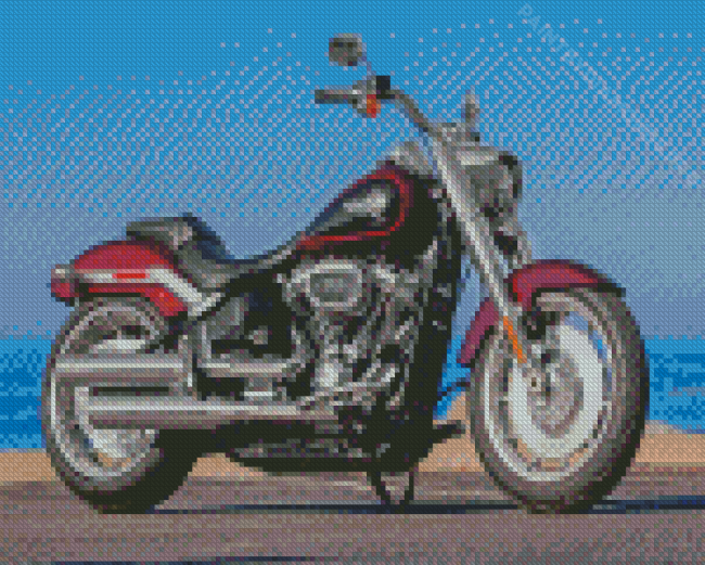 The Harley Fat Boy Motorcycle Diamond Painting