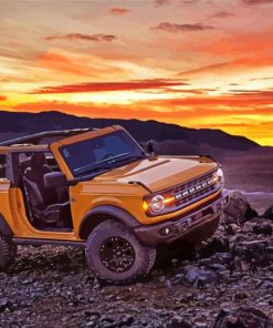 The Orange Ford Bronco Car Diamond Painting