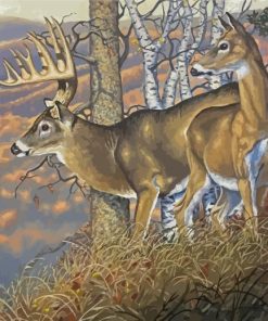 The Whitetail Buck And Doe Diamond Painting