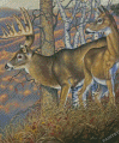 The Whitetail Buck And Doe Diamond Painting