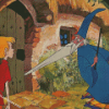 The Sword In The Stone Cartoon Diamond Painting