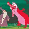 The Sword In The Stone Merlin Wizard And Dragon Diamond Painting