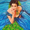 The Woman With The Peacock Dress Diamond Painting