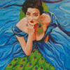 The Woman With The Peacock Dress Diamond Painting