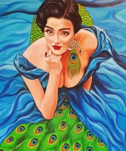 The Woman With The Peacock Dress Diamond Painting