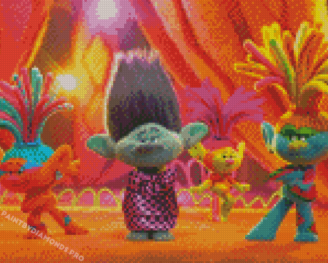 Trolls World Tour Animated Film Diamond Painting