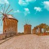 Turkey Alacati Windmills Diamond Painting