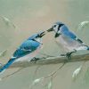 Two Blue Jay In Winter Diamond Paintings