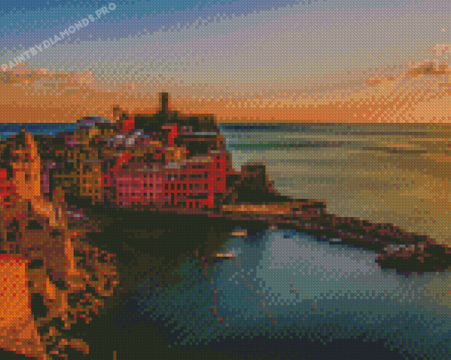 Vernazza At Sunset Diamond Painting