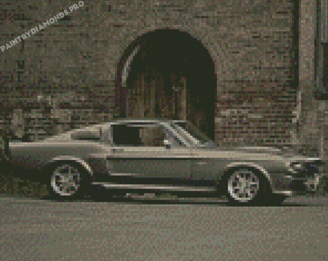 Vintage Grey Shelby Mustang Diamond Painting