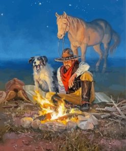 Western Cowboy Campfire Diamond Painting