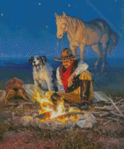 Western Cowboy Campfire Diamond Painting