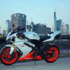 White And Orange Yamaha YZF R1 Diamond Paintings