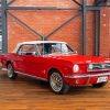 White And Red 66 Ford Mustang Diamond Painting