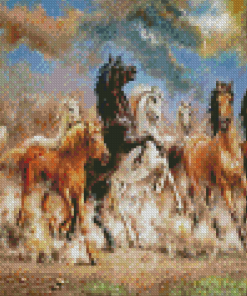 Wild 8 Horses Diamond Painting