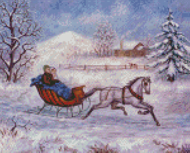 Winter Sleigh Diamond Painting