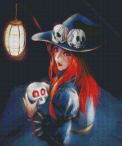 Witch And Skull Diamond Painting