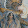 Woman And Hawk Diamond Painting