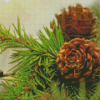 Woody Pinecone Diamond Painting