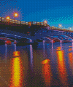 Worcester Bridge At Night Diamond Painting