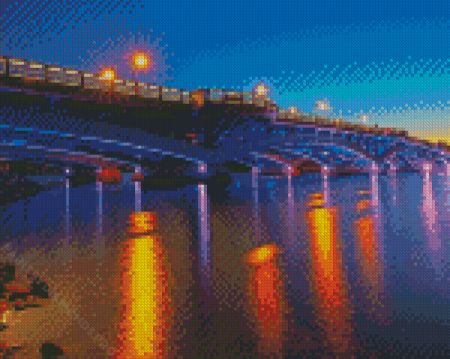 Worcester Bridge At Night Diamond Painting