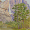 Yosemite Waterfall Marianne North Diamond Painting