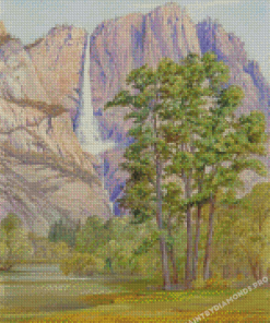 Yosemite Waterfall Marianne North Diamond Painting