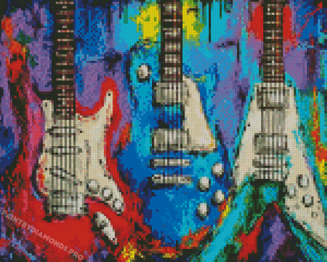 Aesthetic 3 Guitars Diamond Painting