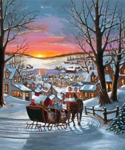 Aesthetic Christmas Sleigh Ride Diamond Paintings