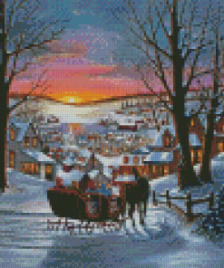 Aesthetic Christmas Sleigh Ride Diamond Paintings