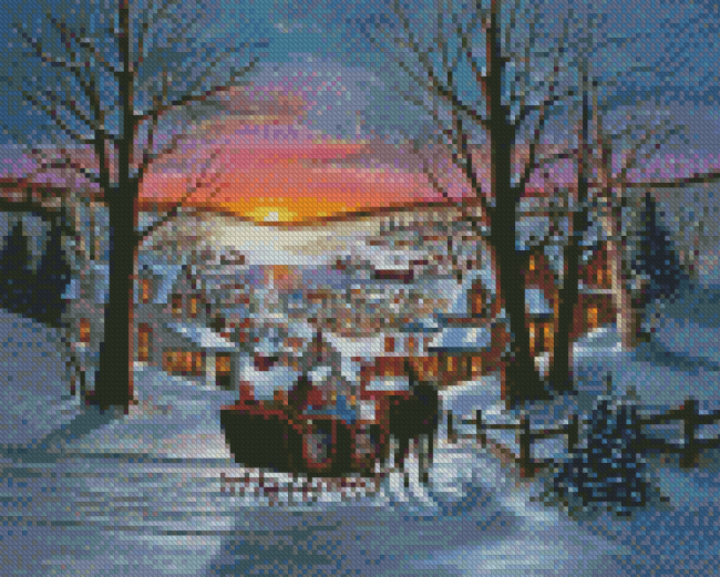 Aesthetic Christmas Sleigh Ride Diamond Paintings