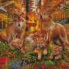 Aesthetic Wolf Family Diamond Painting