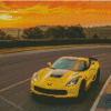 Aesthetic Yellow Corvette Car Diamond Paintings