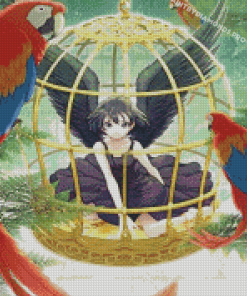 Anime Girl In Cage Diamond Paintings