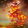 Autumn Leaves Lady Diamond Paintings