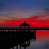 Beautiful Red Sunset In Chincoteague Island Diamond Painting