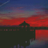 Beautiful Red Sunset In Chincoteague Island Diamond Painting