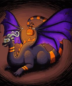 Black Halloween Dragon Diamond Painting