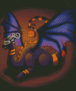 Black Halloween Dragon Diamond Painting